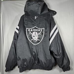 VTG Pro Player Oakland Las Vegas Raiders Reversible Jacket Mens XL NFL READ